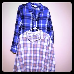 2 plaid shirts by Old Navy